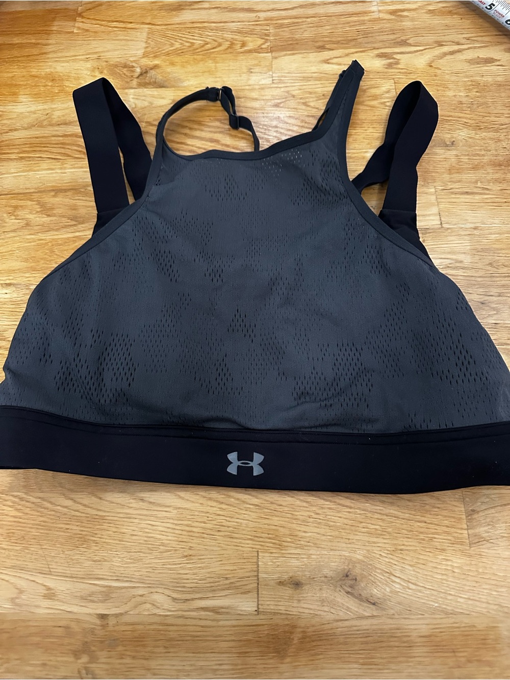 LG Black High-Neck Mesh Sports Bra
